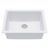 Karran 24" Undermount Quartz Composite Kitchen Sink, White, QU-820-WH