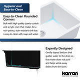 Karran 24" Undermount Quartz Composite Kitchen Sink, White, QU-820-WH