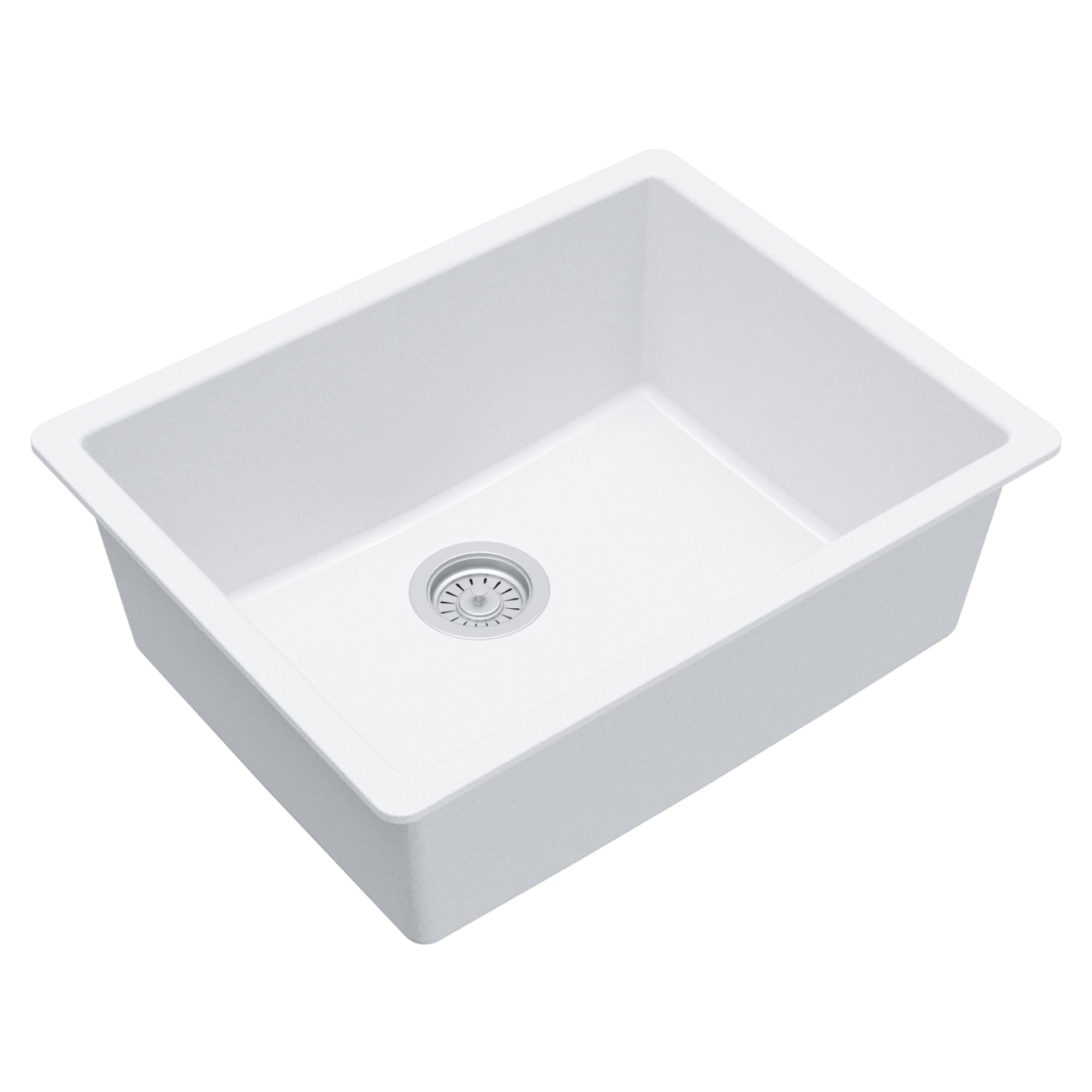 Karran 24" Undermount Quartz Composite Kitchen Sink, White, QU-820-WH
