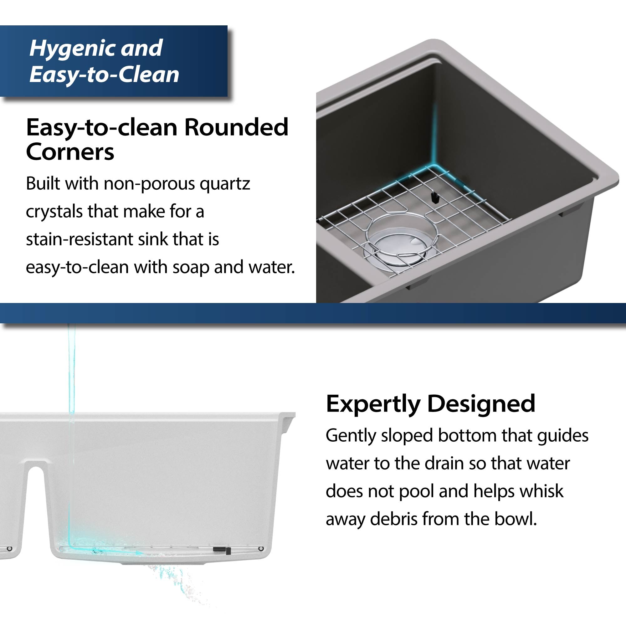 Karran 33" Undermount Quartz Composite Kitchen Sink, 50/50 Double Bowl, Concrete, QUWS-880-CN