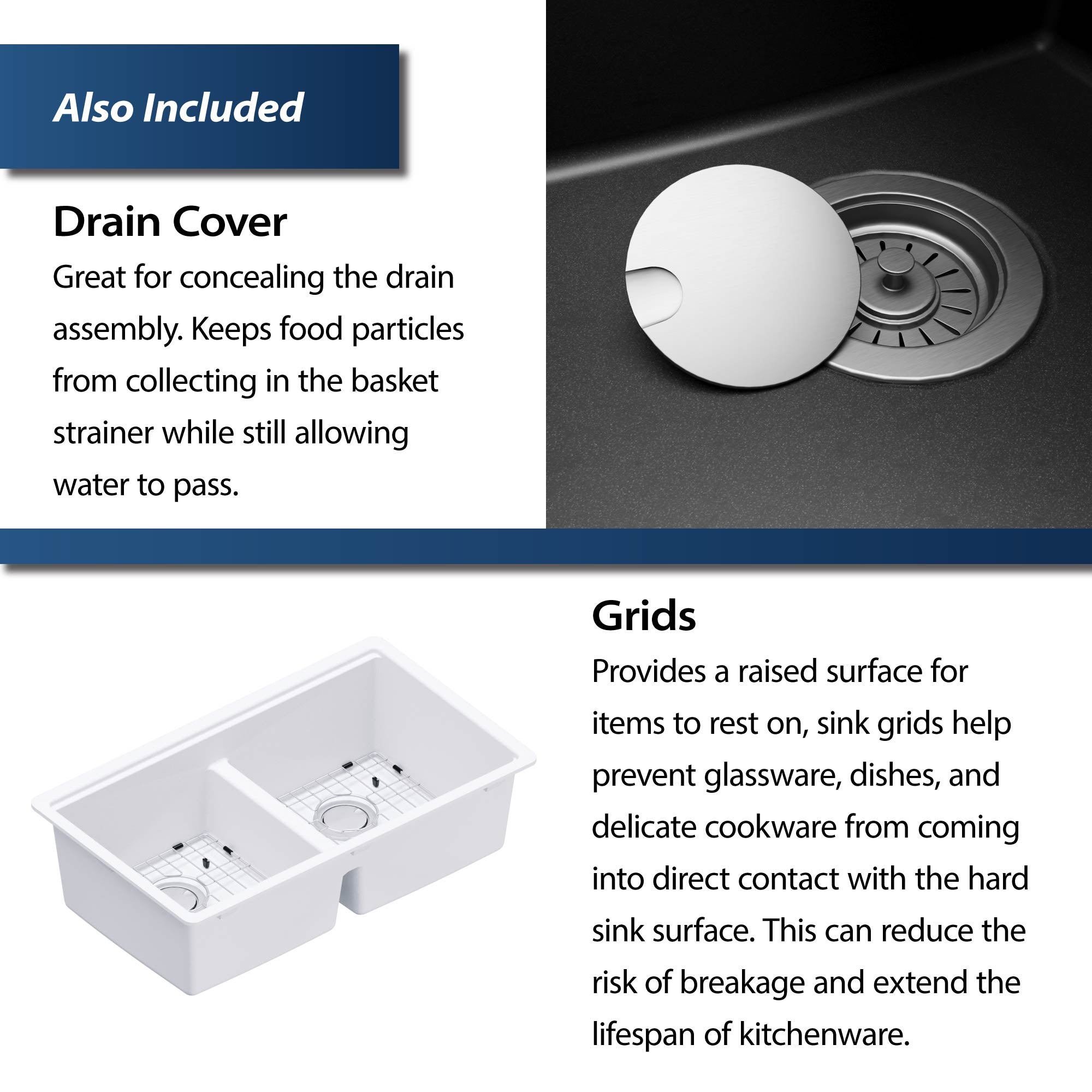 Karran 33" Undermount Quartz Composite Kitchen Sink, 50/50 Double Bowl, White, QUWS-880-WH