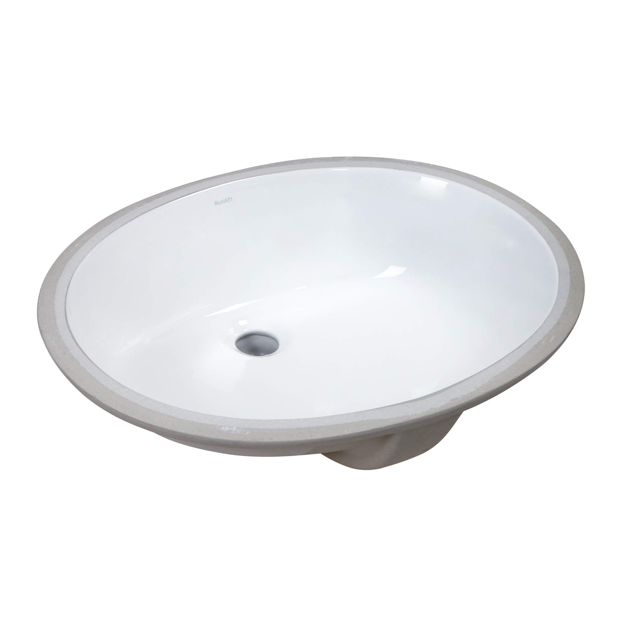 Ruvati Krona 22" Oval Undermount Porcelain Bathroom Sink, White, RVB0621 Product Image