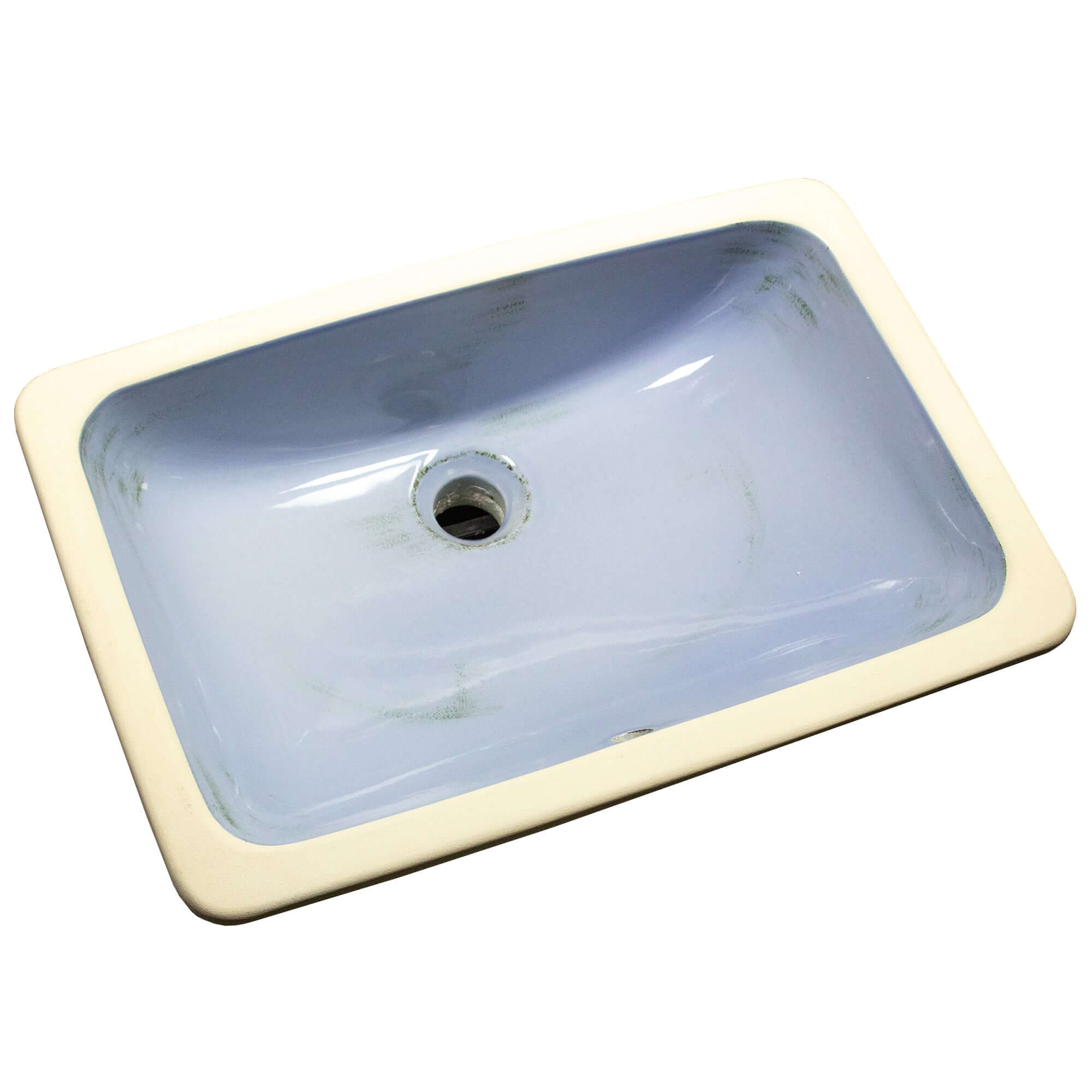 Nantucket sinks regatta rectangle fireclay bathroom sink with accessories light blue/grey distress alternate product image