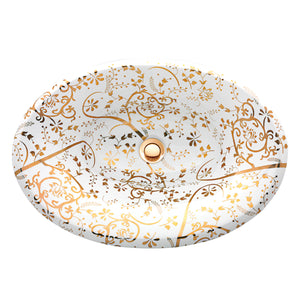 Alternate Image for Nantucket Sinks Regatta 25" Fireclay Bathroom Sink, White/Gold, RC70640GS