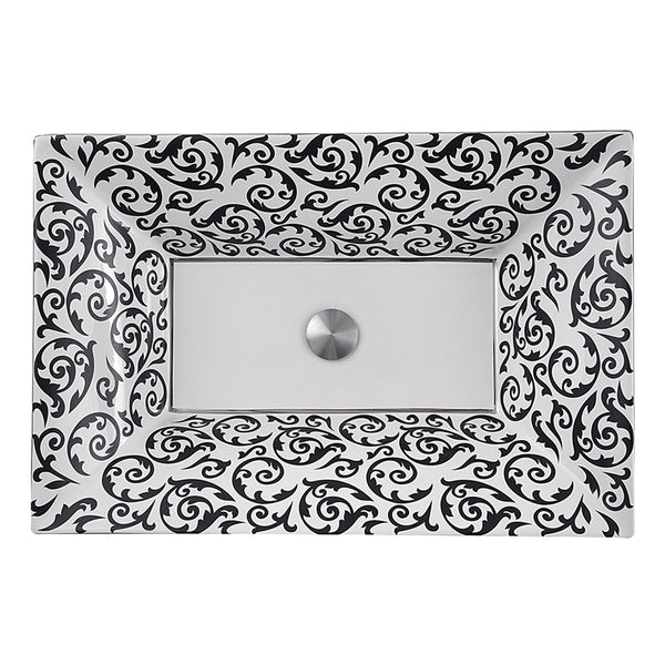 Main Image for Nantucket Sinks Regatta 25" Fireclay Bathroom Vessel Sink, White/Black/Platinum, RC73040PD