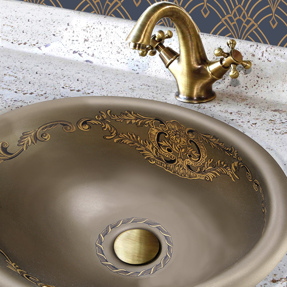 Nantucket Sinks Regatta 20" Fireclay Bathroom Sink, Brown, RC73240BHY
