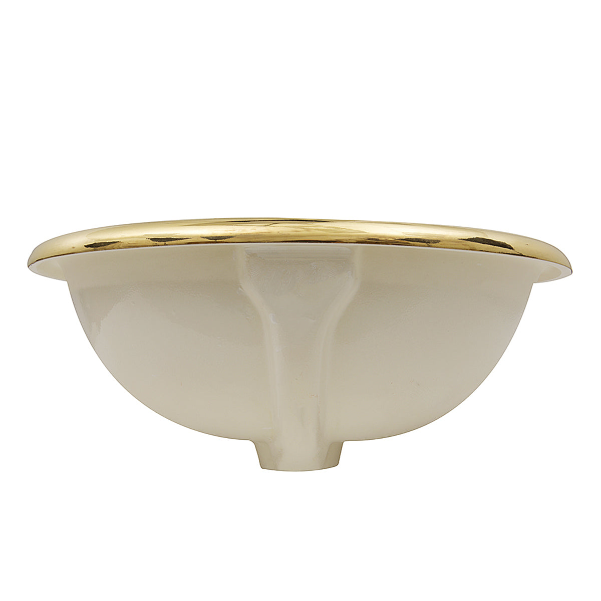 Nantucket Sinks Regatta 20" Fireclay Bathroom Sink, White/Gold, RC73240GS