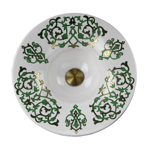 Alternate Image for Nantucket Sinks Regatta 18" Fireclay Bathroom Vessel Sink, White/Green/Gold, RC77240GF