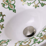 Nantucket Sinks Regatta 18" Fireclay Bathroom Sink, White/Green/Gold, RC77240GF
