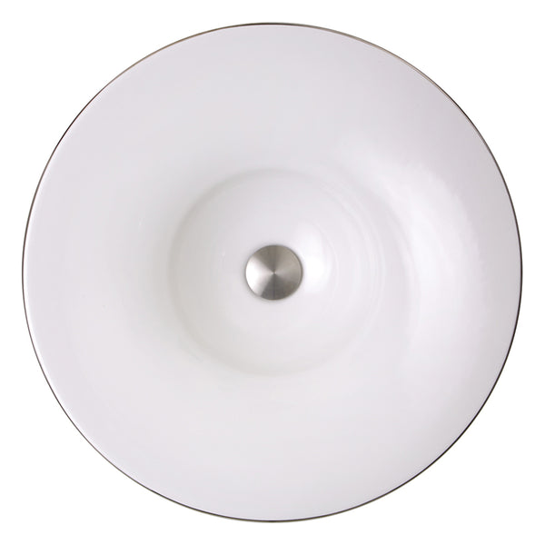 Main Image for Nantucket Sinks Regatta 18" Fireclay Bathroom Vessel Sink, White/Platinum, RC77240P