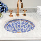 Nantucket Sinks Regatta 16" Fireclay Bathroom Sink, White/Blue/Red, RC78140M