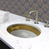 Nantucket Sinks Regatta 19" Fireclay Bathroom Sink, White/Gold, RC78340GRD