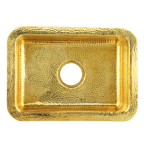 Nantucket Sinks Brightwork 20" Rectangular Brass Bar/Kitchen Sink with Accessories, REB2014