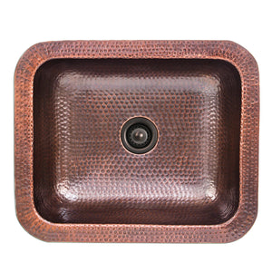 Alternate Image for Nantucket Sinks Brightwork Home 17" Rectangle Copper Bar/Prep Sink with Accessories, 16 Gauge, REHC-2.5