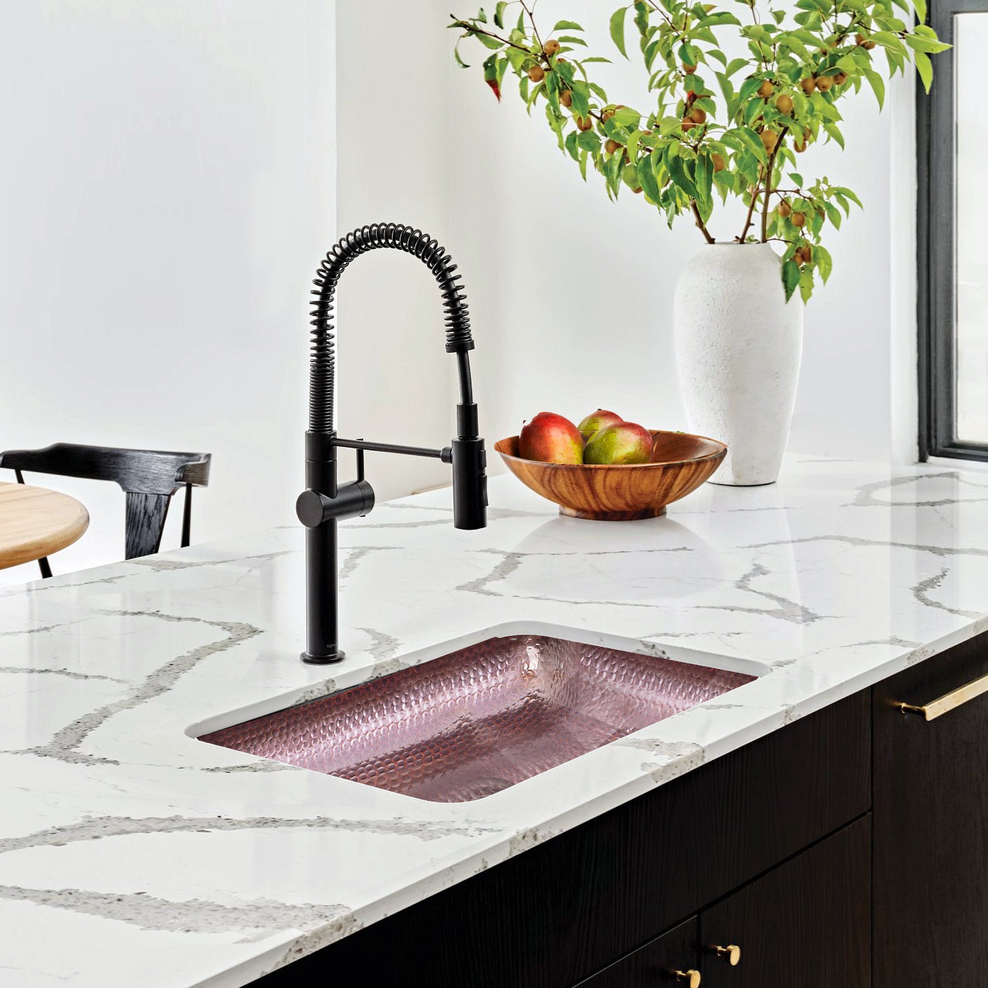 Nantucket Sinks Brightwork Home 17" Rectangle Copper Bar/Prep Sink with Accessories, 16 Gauge, REHC-2.5