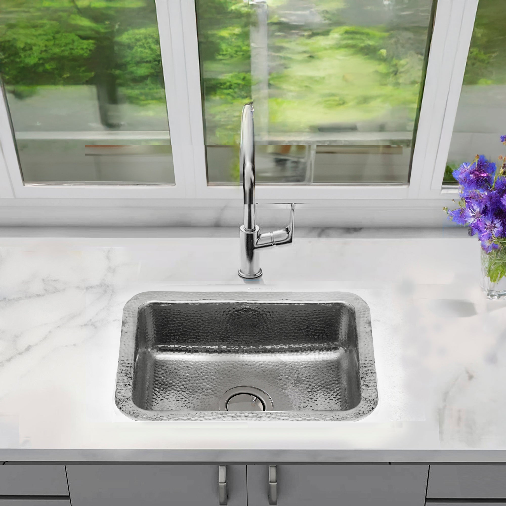 Nantucket Sinks Brightwork 20" Rectangular Stainless Steel Bar/Kitchen Sink with Accessories, 18 Gauge, RES2014