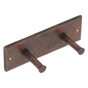 Alternate Image for Premier Copper Products Hammered Copper Double Robe/Towel Hook, 17 Gauge, Oil Rubbed Bronze, RH2