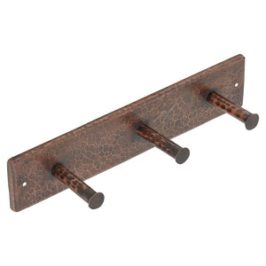 Alternate Image for Premier Copper Products Hammered Copper Triple Robe/Towel Hook, 17 Gauge, Oil Rubbed Bronze, RH3