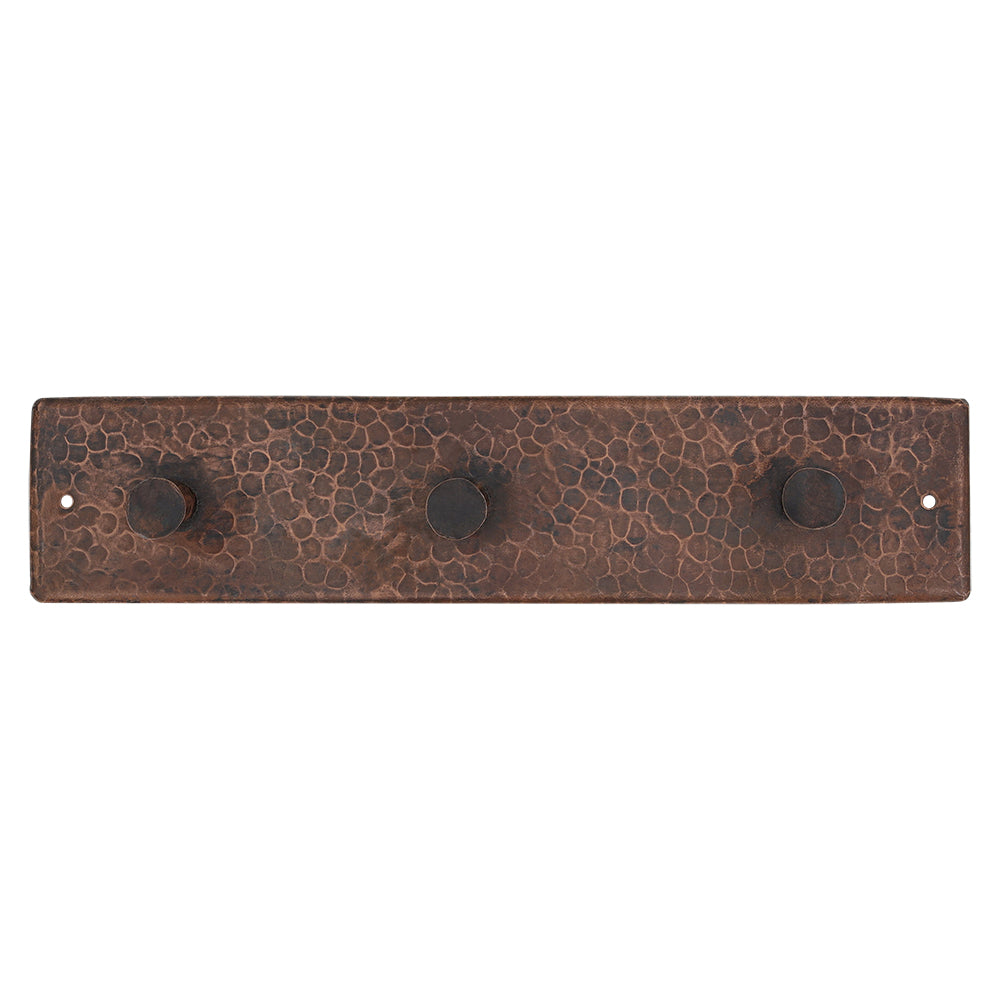 Premier Copper Products Hammered Copper Triple Robe/Towel Hook, 17 Gauge, Oil Rubbed Bronze, RH3