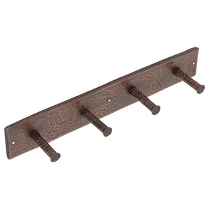 Alternate Image for Premier Copper Products Hammered Copper Quadruple Robe/Towel Hook, 17 Gauge, Oil Rubbed Bronze, RH4