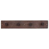 Premier Copper Products Hammered Copper Quadruple Robe/Towel Hook, 17 Gauge, Oil Rubbed Bronze, RH4