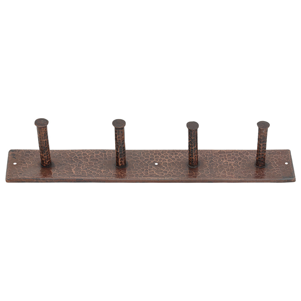 Premier Copper Products Hammered Copper Quadruple Robe/Towel Hook, 17 Gauge, Oil Rubbed Bronze, RH4