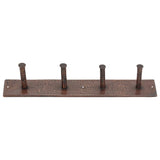 Premier Copper Products Hammered Copper Quadruple Robe/Towel Hook, 17 Gauge, Oil Rubbed Bronze, RH4