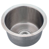 Nantucket Sinks Brightwork Home 15" Round Stainless Steel Bar/Kitchen Sink with Accessories, 18 Gauge, RS15-SSMF