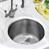 Nantucket Sinks Brightwork Home 15" Round Stainless Steel Bar/Kitchen Sink with Accessories, 18 Gauge, RS15-SSMF