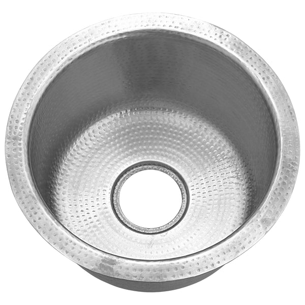 Nantucket Sinks Brightwork Home 15" Round Stainless Steel Bar/Kitchen Sink with Accessories, 18 Gauge, RS15-SSMF