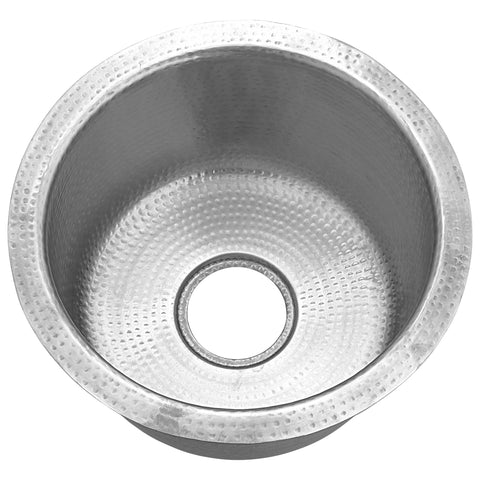 Nantucket Sinks Brightwork Home 15" Round Stainless Steel Bar/Kitchen Sink with Accessories, 18 Gauge, RS15-SSMF