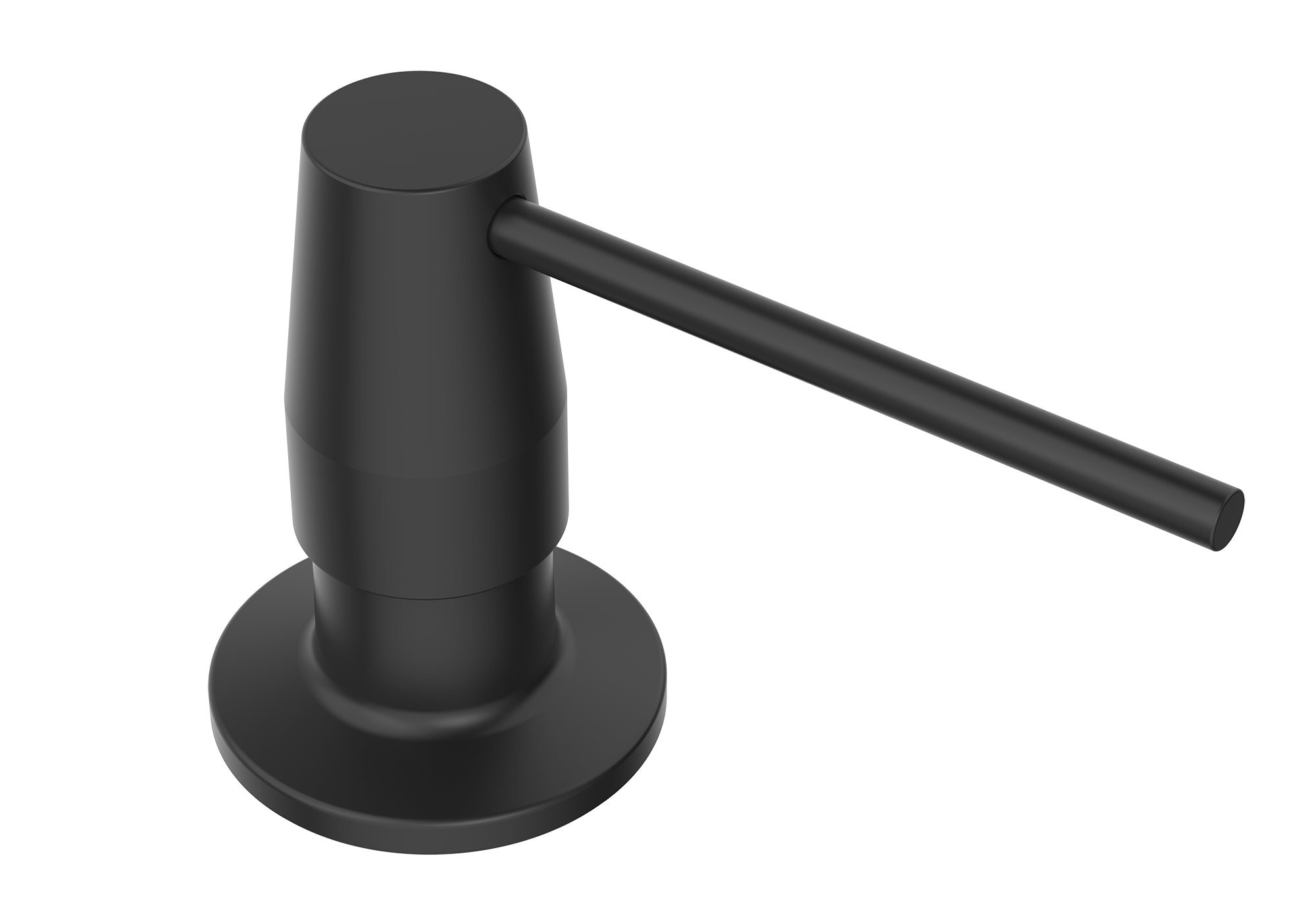 Ruvati Kitchen Faucet Soap dispenser All Metal in Matte Black Countertop Hand Lotion Pump with Refillable Bottle, Brass / Plastic, RVA1018MB Product Image