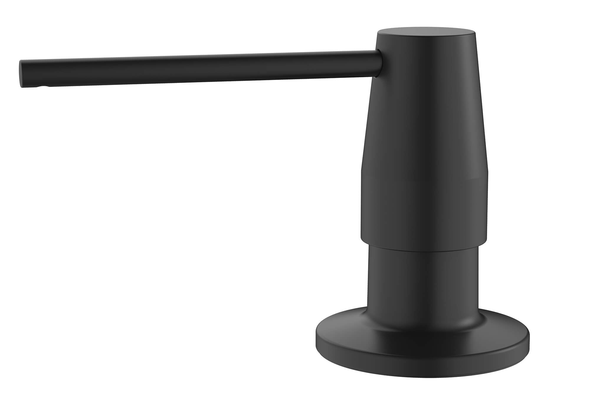 Ruvati Kitchen Faucet Soap dispenser All Metal in Matte Black Countertop Hand Lotion Pump with Refillable Bottle, Brass / Plastic, RVA1018MB Product Image