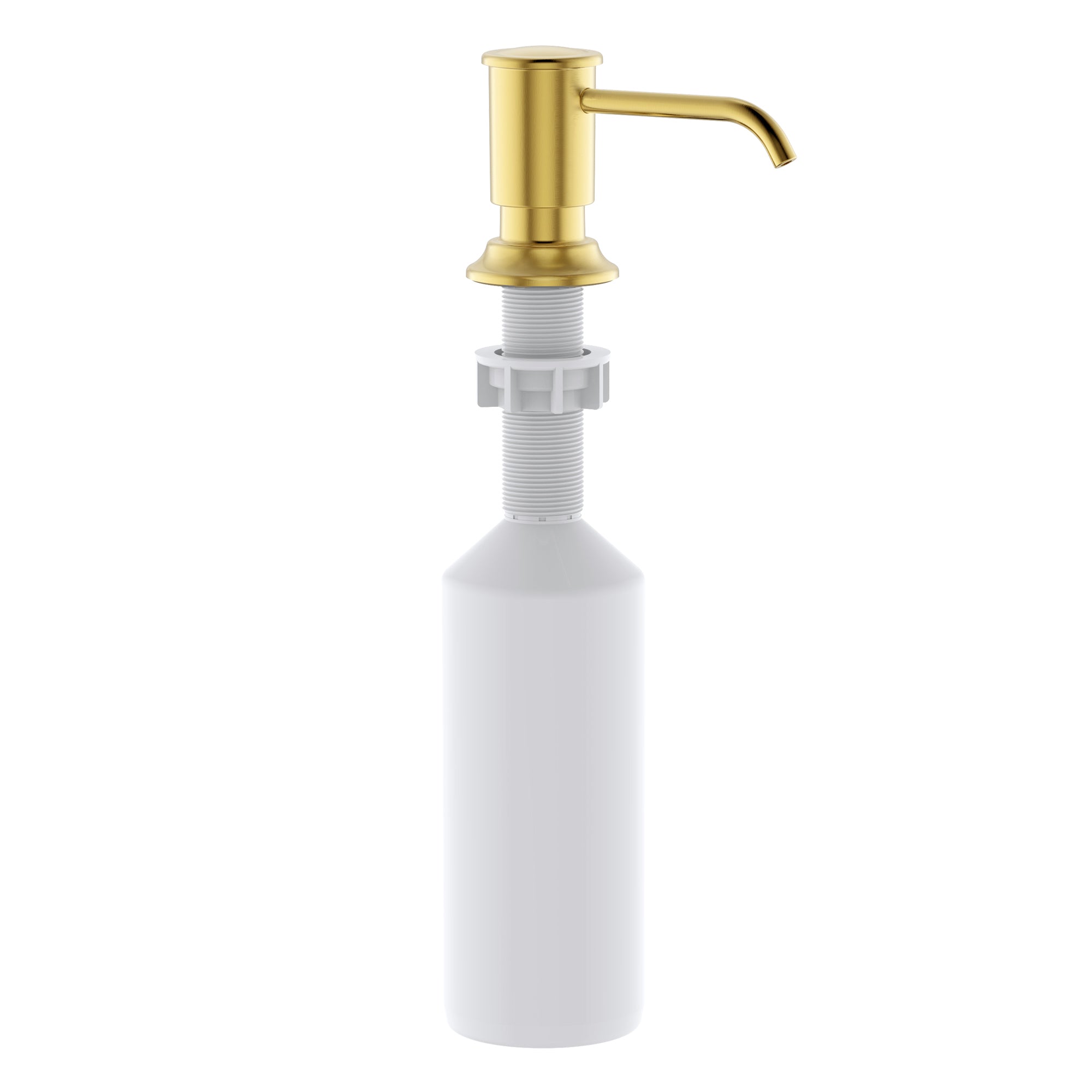 Ruvati Built in Soap Dispenser for Kitchen Sink with Brushed Gold Countertop Dish Soap Hand Lotion Pump with Refillable Bottle, Plastic, RVA1020SG Product Image