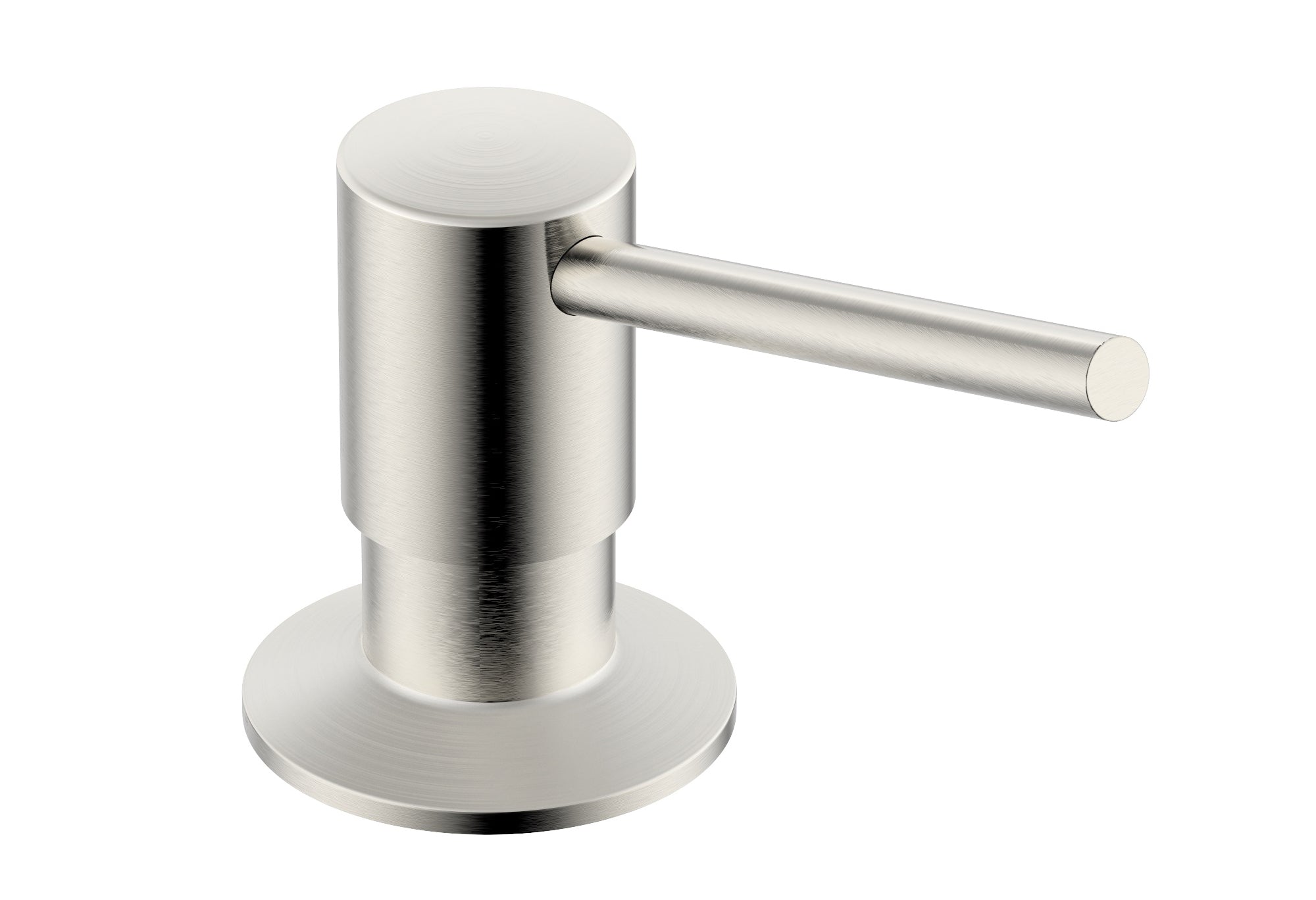 Ruvati Built in All Metal Soap Dispenser for Kitchen Sink with Brushed Nickel Countertop Dish Soap Hand Lotion Pump with Refillable Bottle, Brass / Plastic, RVA1021BN Product Image
