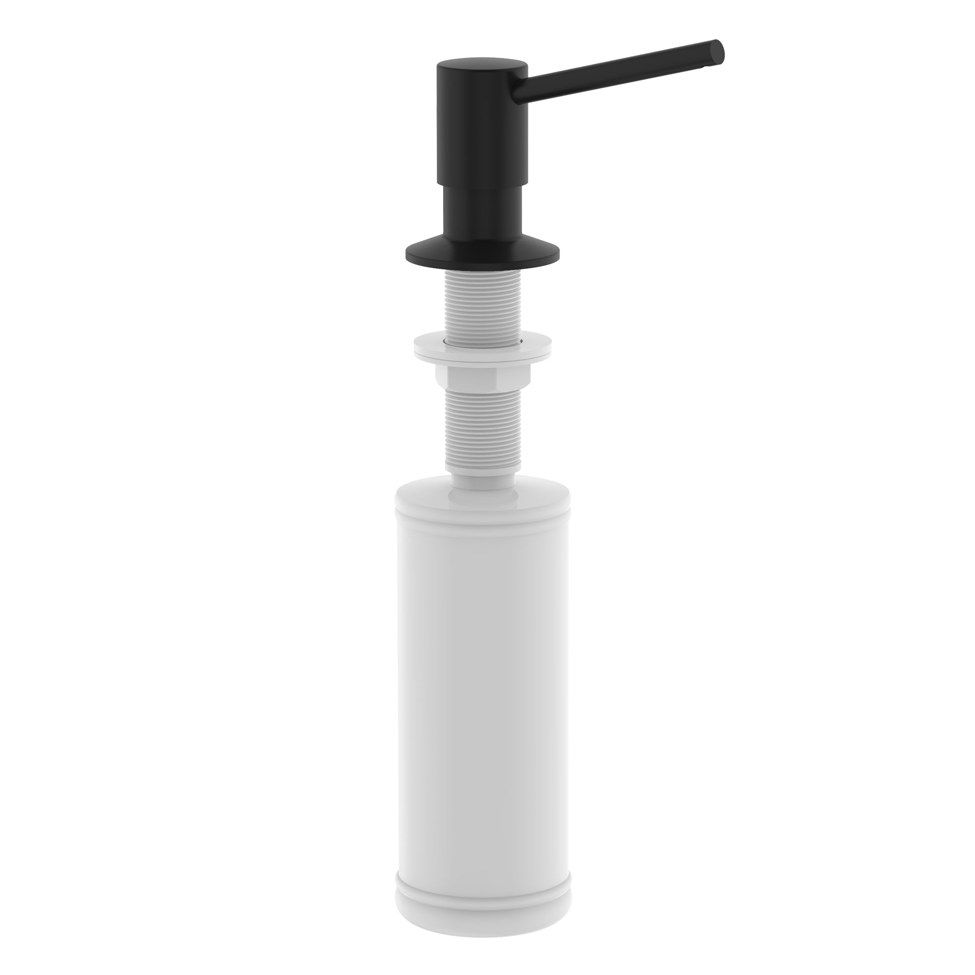 Ruvati Built in All Metal Soap Dispenser for Kitchen Sink with Matte Black Countertop Dish Soap Hand Lotion Pump with Refillable Bottle, Brass / Plastic, RVA1021MB Product Image