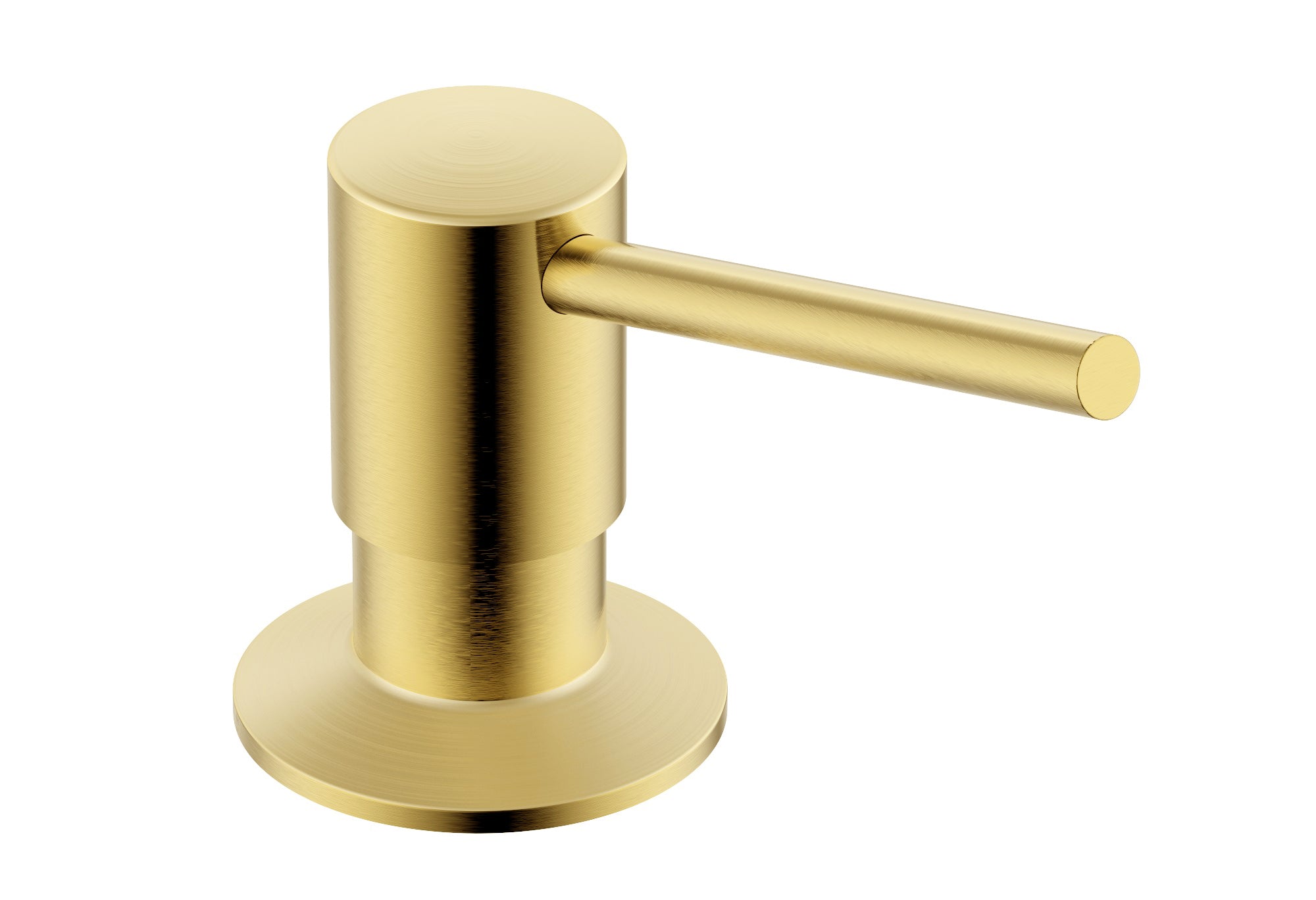 Ruvati Built in All Metal Soap Dispenser for Kitchen Sink with Brushed Gold Countertop Dish Soap Hand Lotion Pump with Refillable Bottle, Brass / Plastic, RVA1021SG Product Image