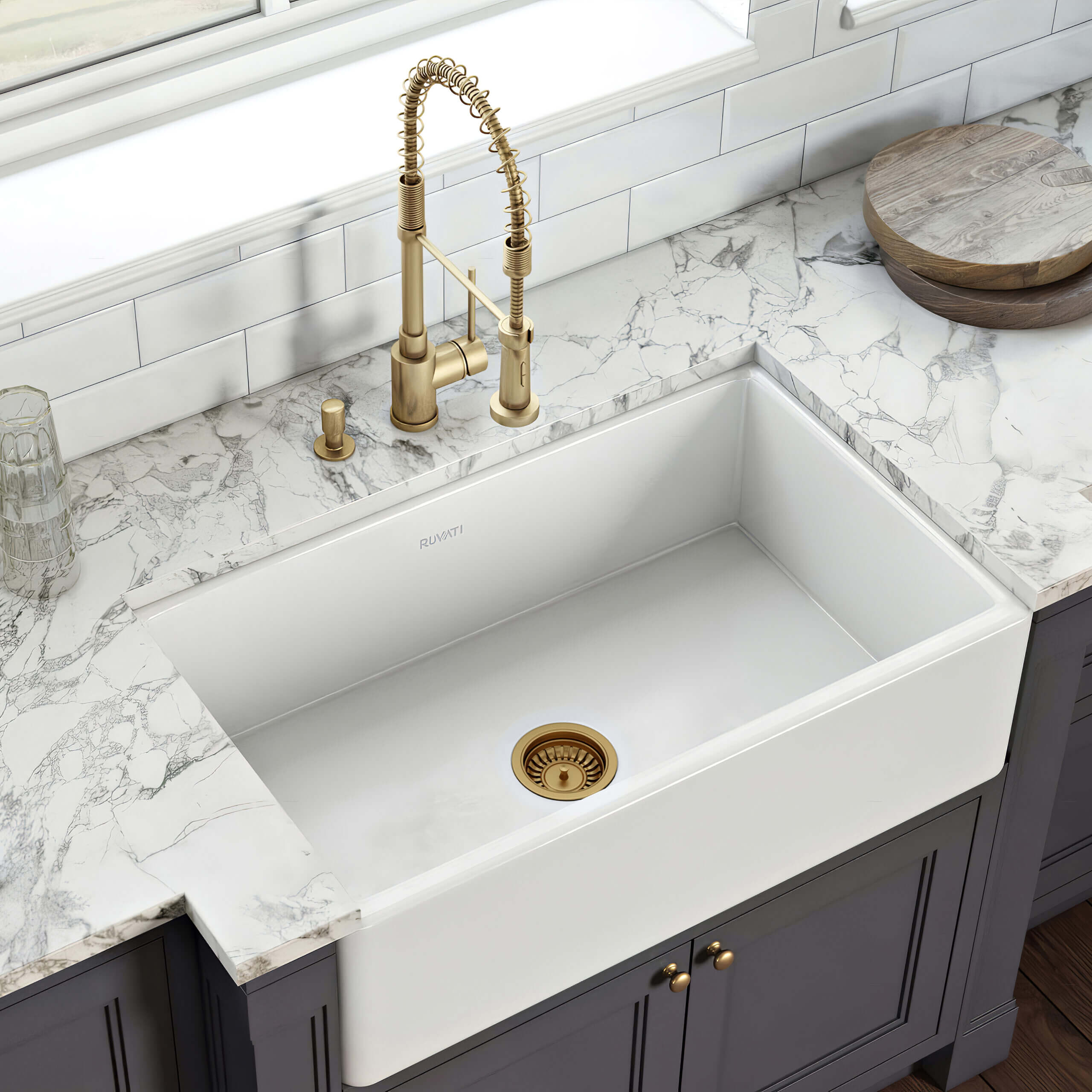 Alternative View of Ruvati Kitchen Sink Strainer Drain Assembly - Brass / Gold Tone Stainless Steel, RVA1022GG