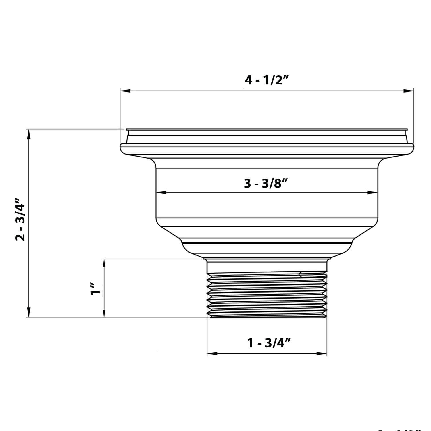 Alternative View of Ruvati Kitchen Sink Strainer Drain Assembly - Gunmetal Black Stainless Steel, RVA1022BL