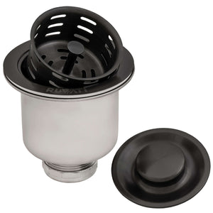 Alternate Image for Ruvati Deep Basket Strainer Drain for Kitchen Sinks all Metal 3-1/2 inch, Gunmetal Black Stainless Steel, RVA1027BL