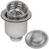 Ruvati Deep Basket Strainer Drain for Kitchen Sinks all Metal with Stopper 3-1/2 inch, Stainless Steel, RVA1027ST