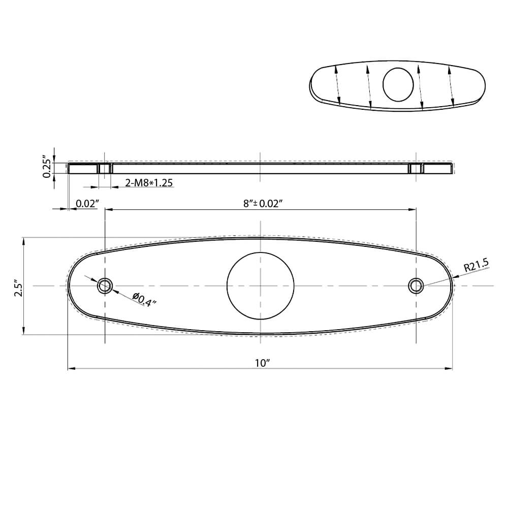 Alternative View of Ruvati RVA1029CH Kitchen Faucet Hole Cover 10" Deck Plate - Polished Chrome