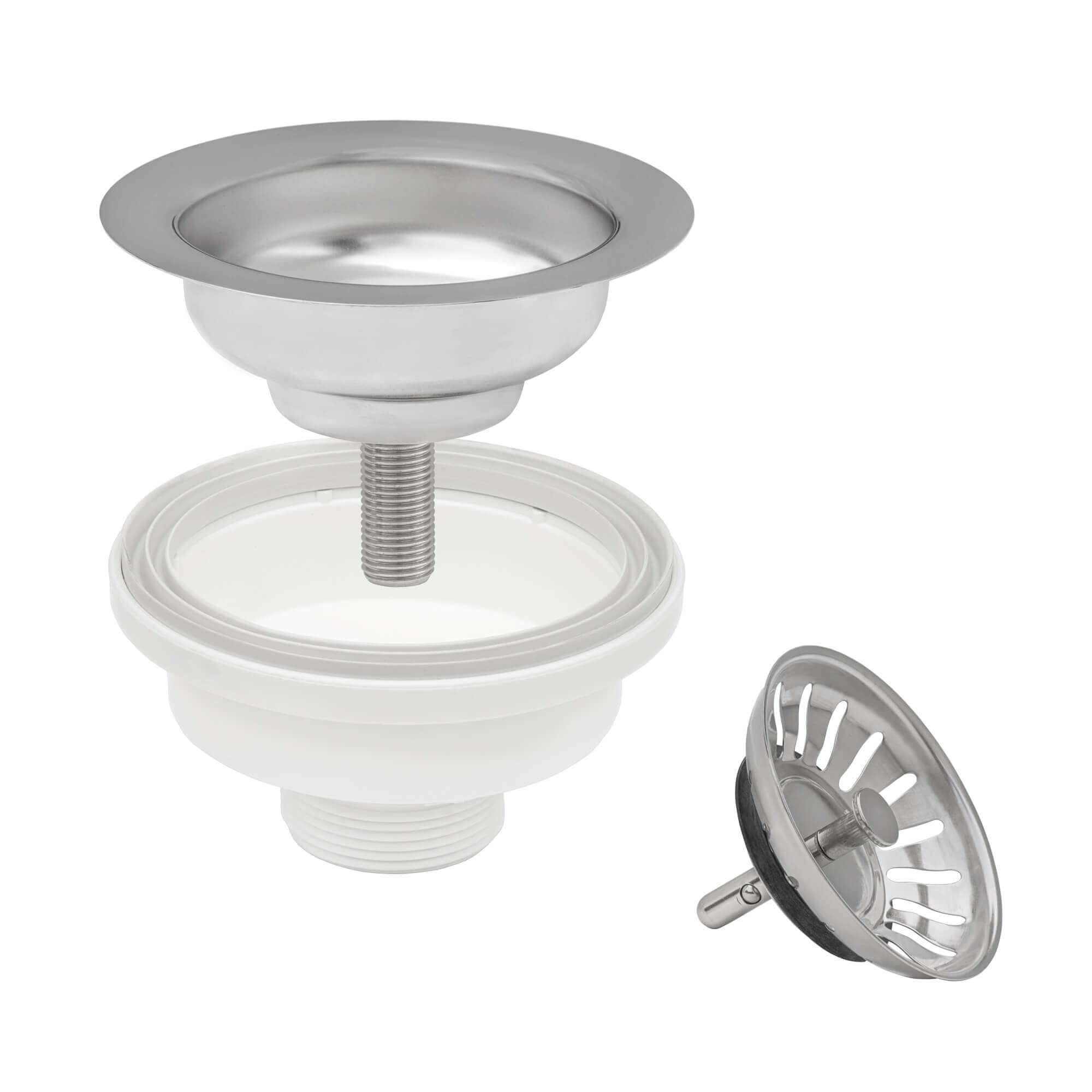 Alternative View of Ruvati Kitchen Sink Basket Strainer Drain Assembly - Stainless Steel, RVA1038ST