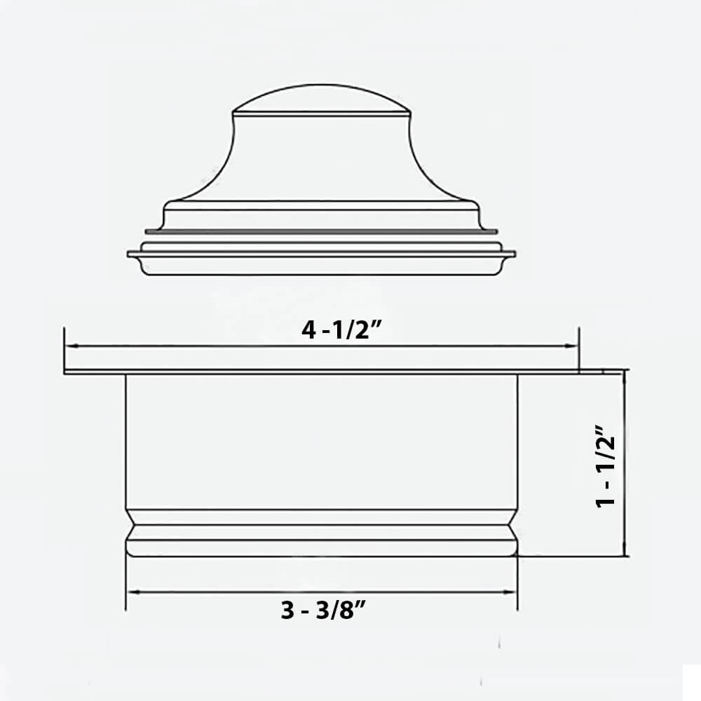Dimensions Image for Ruvati Garbage Disposal Flange Drain for Kitchen Sinks - Copper Tone Stainless Steel, RVA1041CP