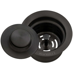 Alternate Image for Ruvati Garbage Disposal Flange Drain with Basket Strainer Drain and Stopper, Gunmetal Black Stainless Steel, RVA1042BL