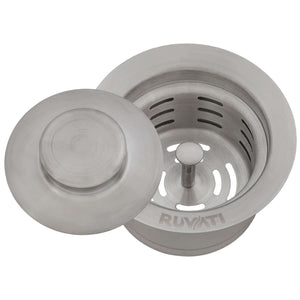 Alternate Image for Ruvati Kitchen Sink Garbage Disposal Flange Drain with Basket Strainer Drain and Stopper, Stainless Steel, RVA1042ST