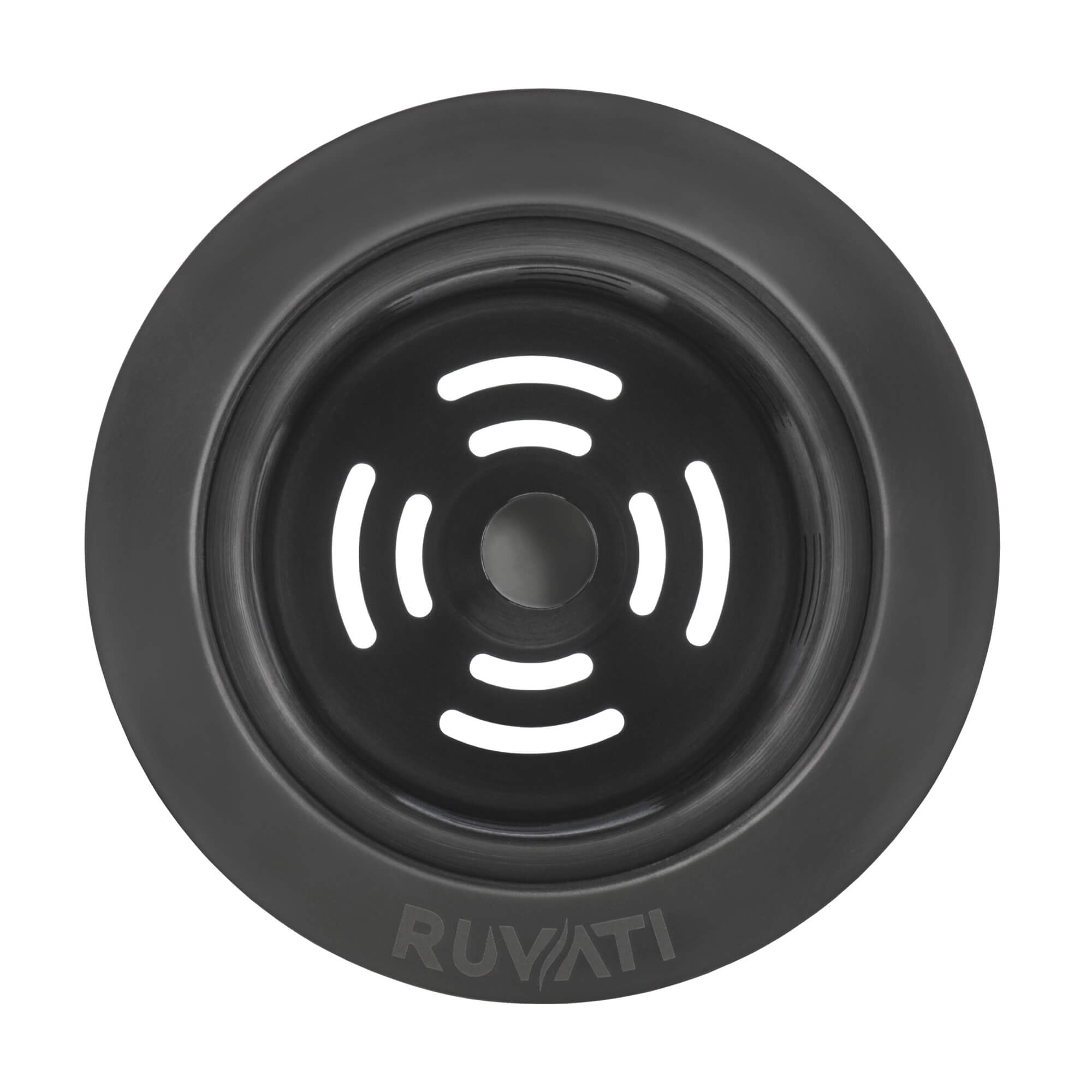 Alternative View of Ruvati Extended Garbage Disposal Flange Drain with Deep Basket Strainer Drain - Gunmetal Black Stainless Steel, RVA1049BL