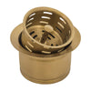 Ruvati Extended Garbage Disposal Flange Drain with Deep Basket Strainer Drain - Matte Gold Satin Brass, RVA1049GG