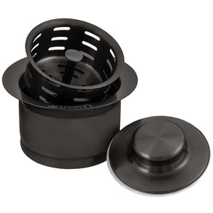 Alternate Image for Ruvati Kitchen Sink Extended Garbage Disposal Flange with Deep Basket and Stopper, Gunmetal Black Stainless Steel, RVA1052BL