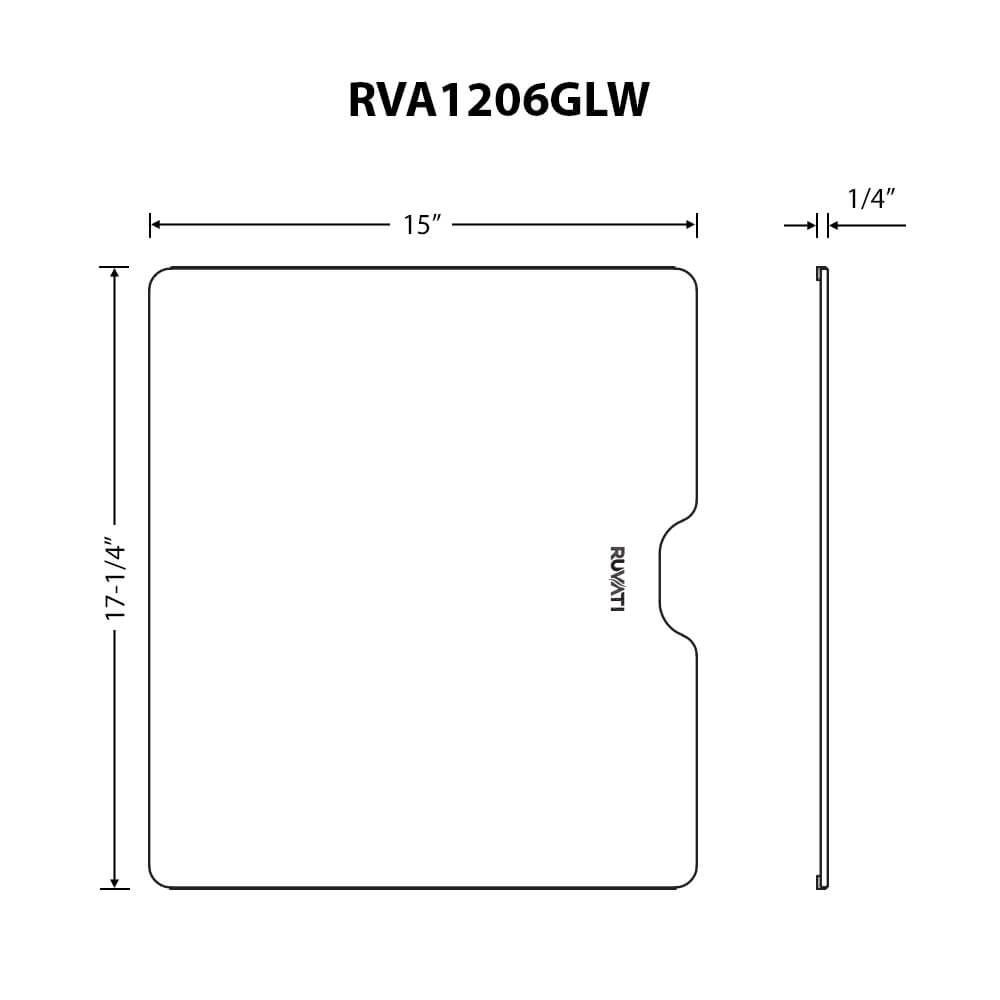 Ruvati LedgeFit 2-Piece White Glass Cutting Board and Sink Cover Set for Ruvati Workstation Sinks 17 x 15 inch, RVA1206GLW Product Image
